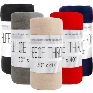 Set of 24 pcs- Fleece Kids Blanket 30" x 40" - 5 Assorted Colors ($3/count) Shopbizz Wholesale