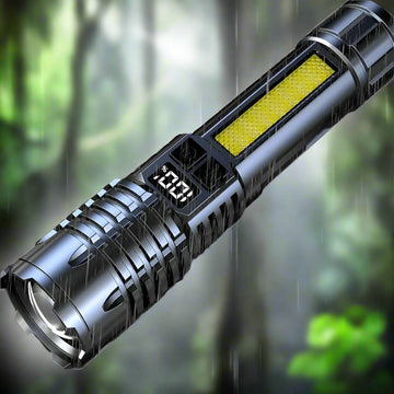 High Power Rechargeable LED Flashlight β Ultra Bright, Waterproof, with Side Light & Zoom Shopbizz Wholesale