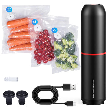 Handheld Vacuum Sealer for Food Storage – 35kPa Strong Suction, Rechargeable 1200mAh Battery, Includes BPA-Free Vacuum Bags, Win Shopbizz Wholesale