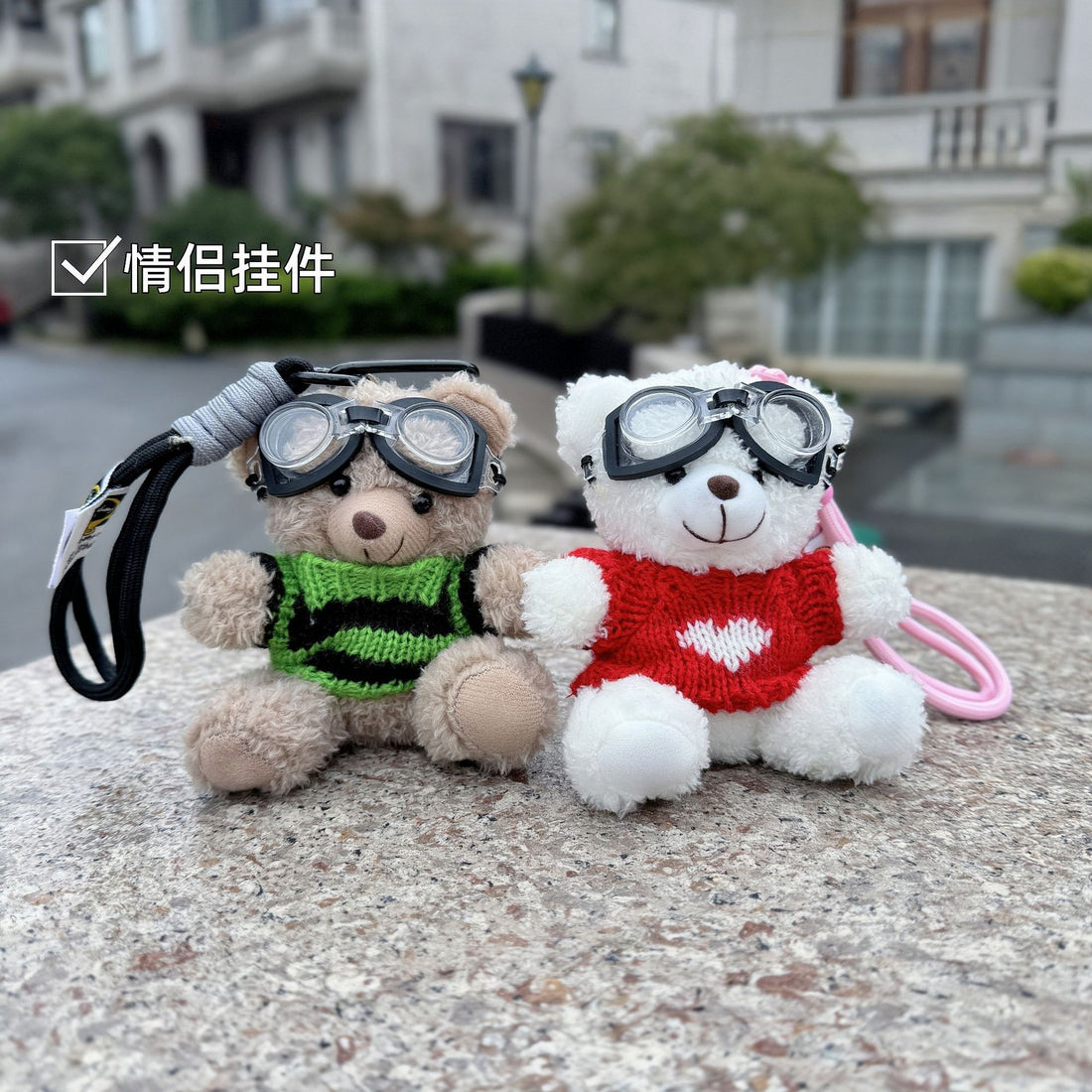 Pilot Bear Plush pendant Creative cute doll doll Bear bag keychain pendant