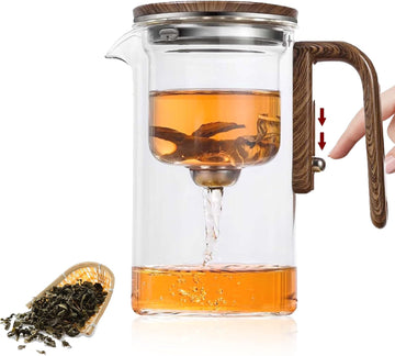 Heat Resistant Glass Teapot – One-Click Tea Filtering & Water Separation Tea Maker for Home Teaware