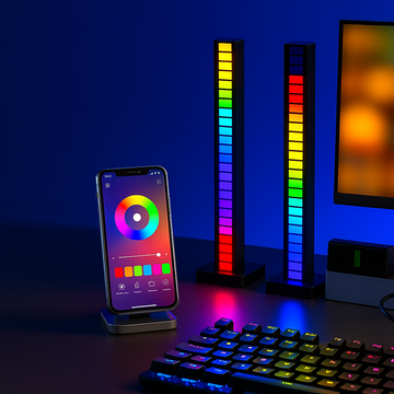 16 LED Charge RGB Light Bar Sound Activated Music Pickup Voice Lights Ambient Lamp Aesthetic Game Room Decor Shopbizz Wholesale