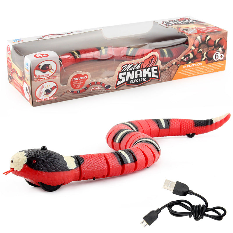 Smart Sensing Cat Toys Interactive Automatic Eletronic Snake Cat Teaser Indoor Play Kitten Toy USB Rechargeable for Cats Kitten