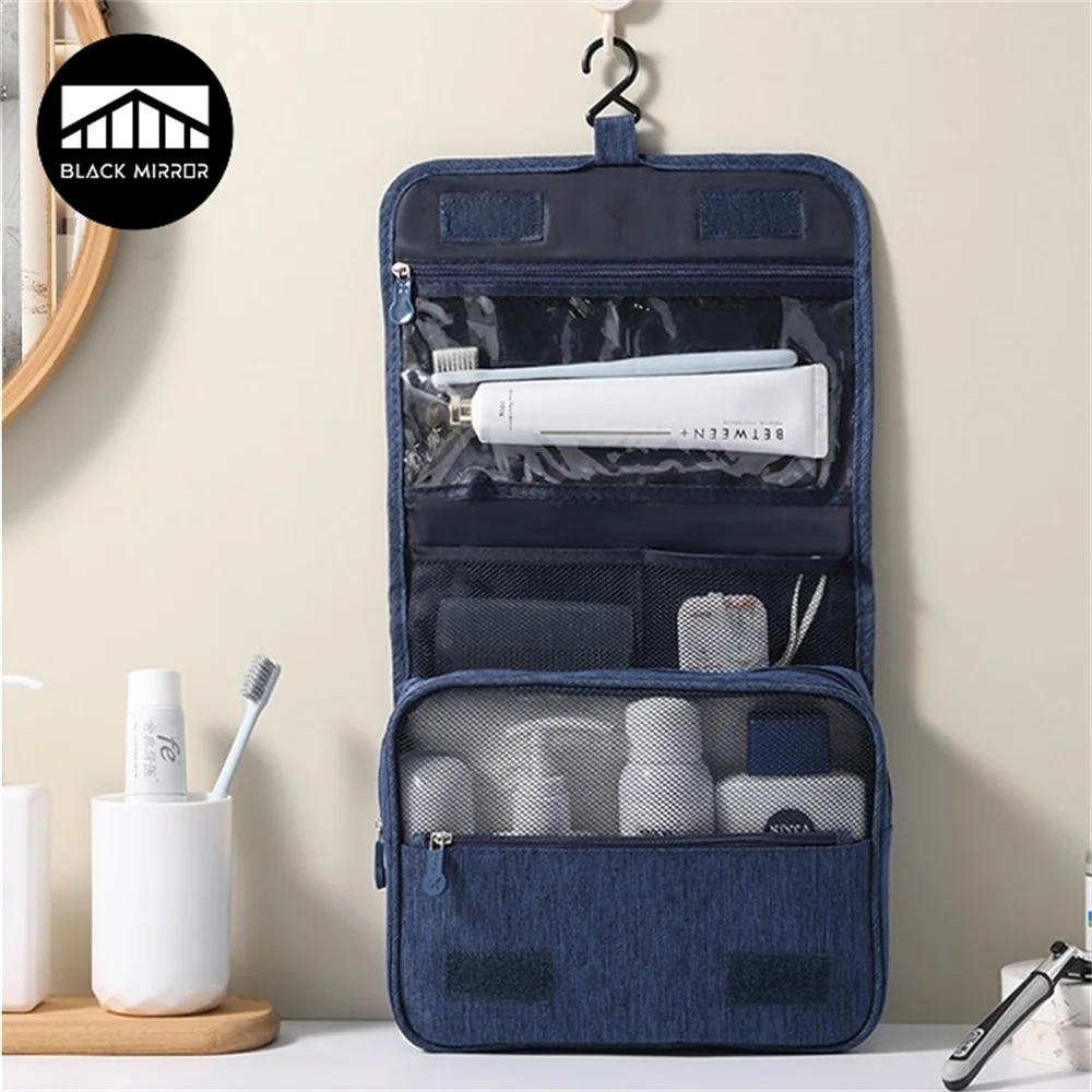 Portable Toiletry Bag with Hanging Hook – Waterproof Travel Cosmetic Organizer