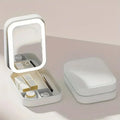 1pc Portable LED Makeup Mirror with Storage - USB Rechargeable, Perfect for Travel and Home Use Shopbizz Wholesale