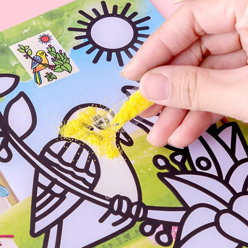 12Pcs Drawing Toys Sand Painting Pictures DIY Crafts Education Toy for Kids Birthday Baby Shower Party Favors Treat Bag Fillers Shopbizz Wholesale