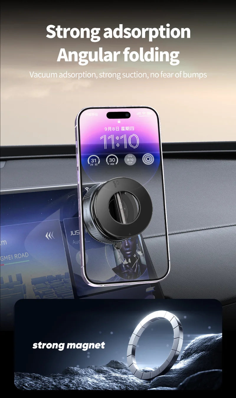 Folding Strong Magnet Magnetic Phone Holder 360° Rotation Desk Car Vacuum Suction Windshield Dashboard Mobile Holder 2025 Shopbizz Wholesale