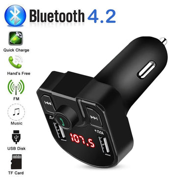 Bluetooth 4.2 Car FM Transmitter Wireless Handsfree Car Radio Modulator MP3 Player 3.1A Dual USB Quick Charger Adapter For Car