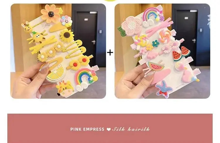 14PCS Girls Sweet Hair Clip Rainbow Fruit Lovely Hair Accessories Headwear Hairpins Cute Cartoon Hair Bands Headdress Barrettes Shopbizz Wholesale