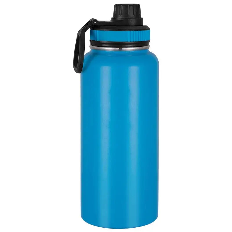 Large 1 Pcs Sports Stainless Steel Water Bottle – Double Wall Insulated Thermos Flask (Vacuum-Sealed) - Shopbizz Wholesale