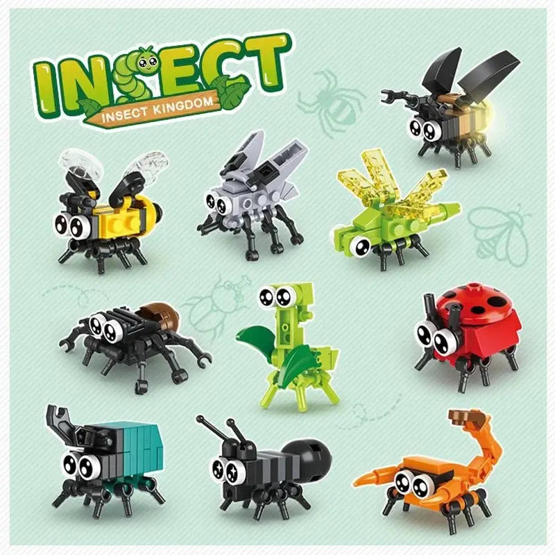 Creative Expert Mini Insects Animal Model Building Block Butterfly Bricks Model Educationa10 in 1 Kit Toy Birthday Gift for Kids Shopbizz Wholesale