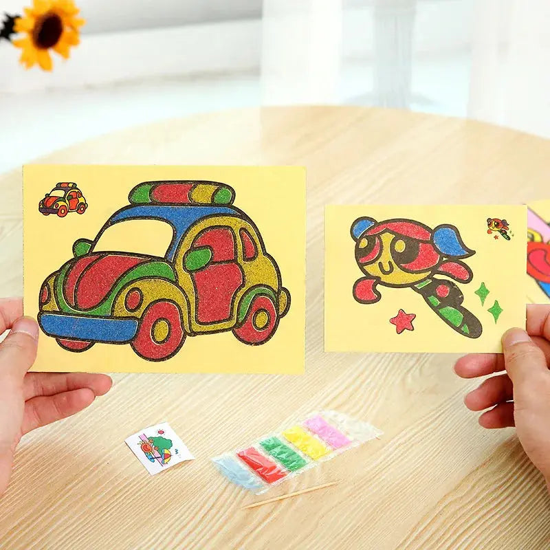 12Pcs Drawing Toys Sand Painting Pictures DIY Crafts Education Toy for Kids Birthday Baby Shower Party Favors Treat Bag Fillers Shopbizz Wholesale