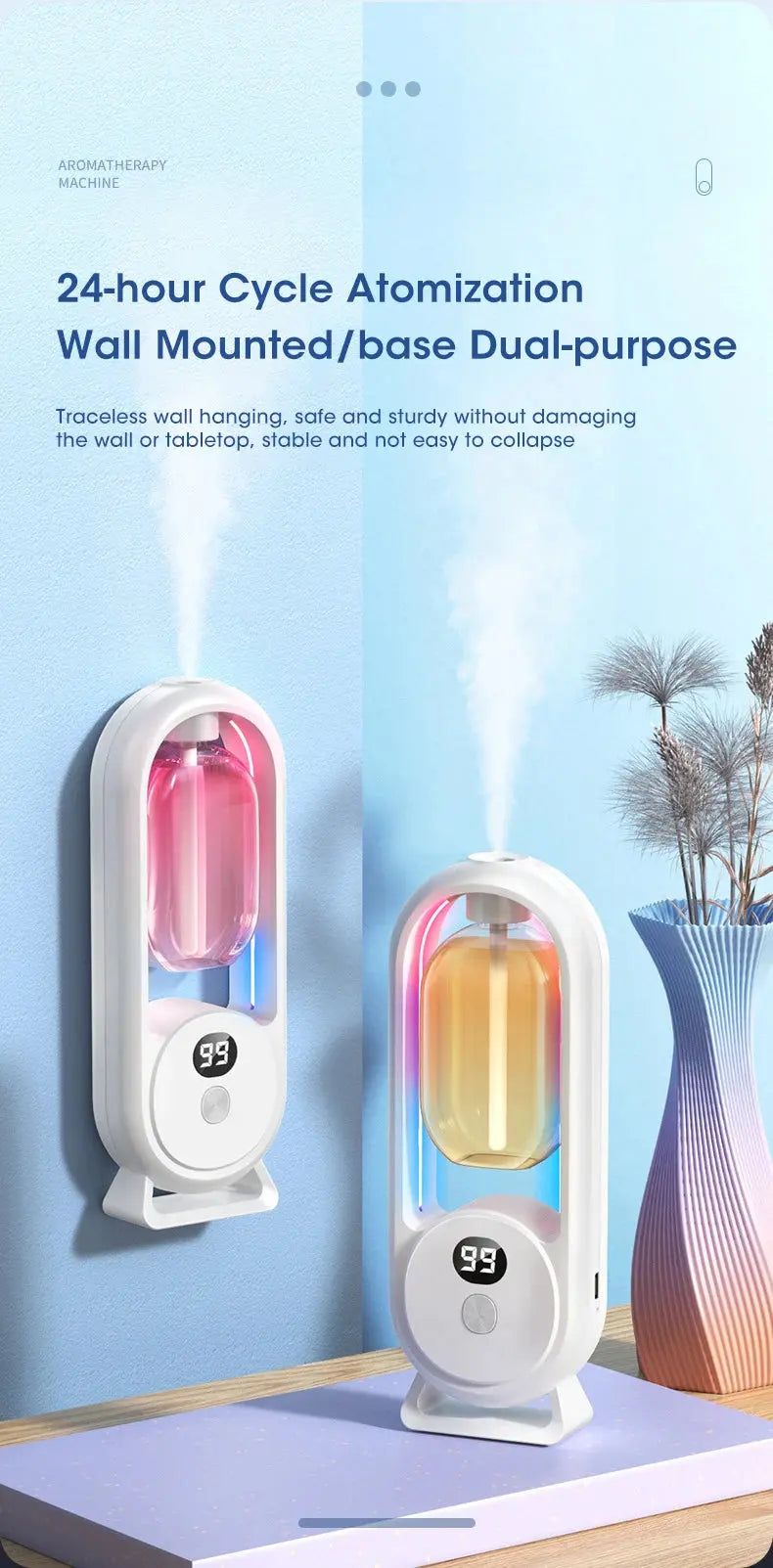 Automatic Home Fragrance Machine Essential Oil Diffuser Nebulizer Perfume Scent Machine for Kitchen and toilet deodorization Shopbizz Wholesale