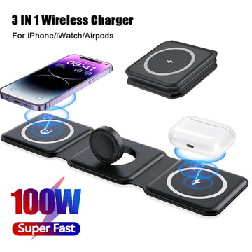 TOZRY FlexCharge™ – 3-in-1 Foldable Wireless Charger