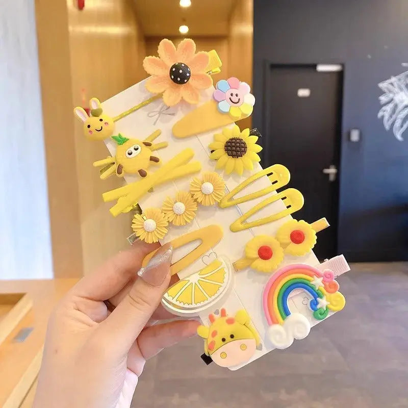 14PCS Girls Sweet Hair Clip Rainbow Fruit Lovely Hair Accessories Headwear Hairpins Cute Cartoon Hair Bands Headdress Barrettes Shopbizz Wholesale