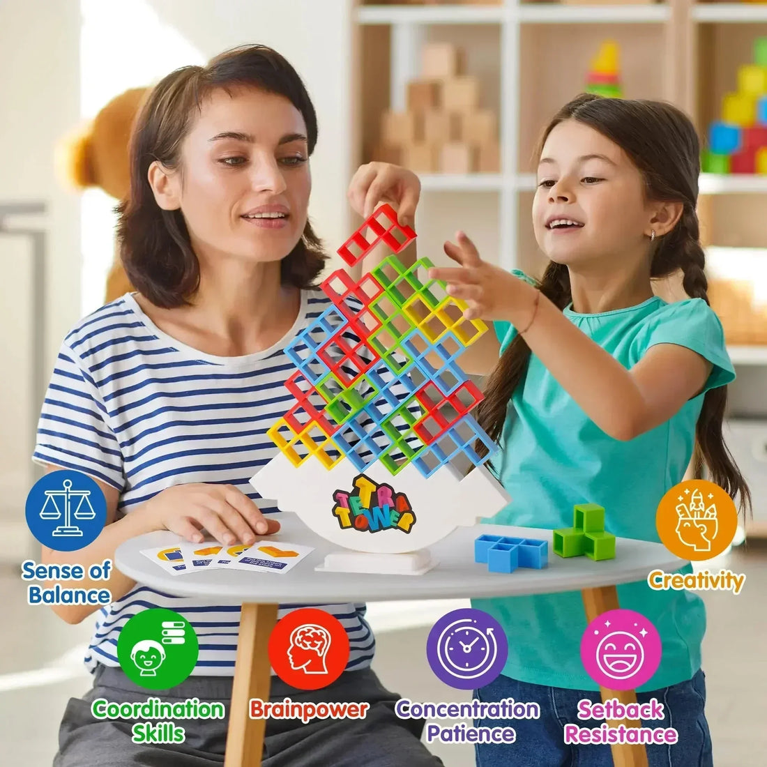 Fun Balance Stacking Building Board Game – Perfect for Kids, Adults, Family Game Nights, and Parties