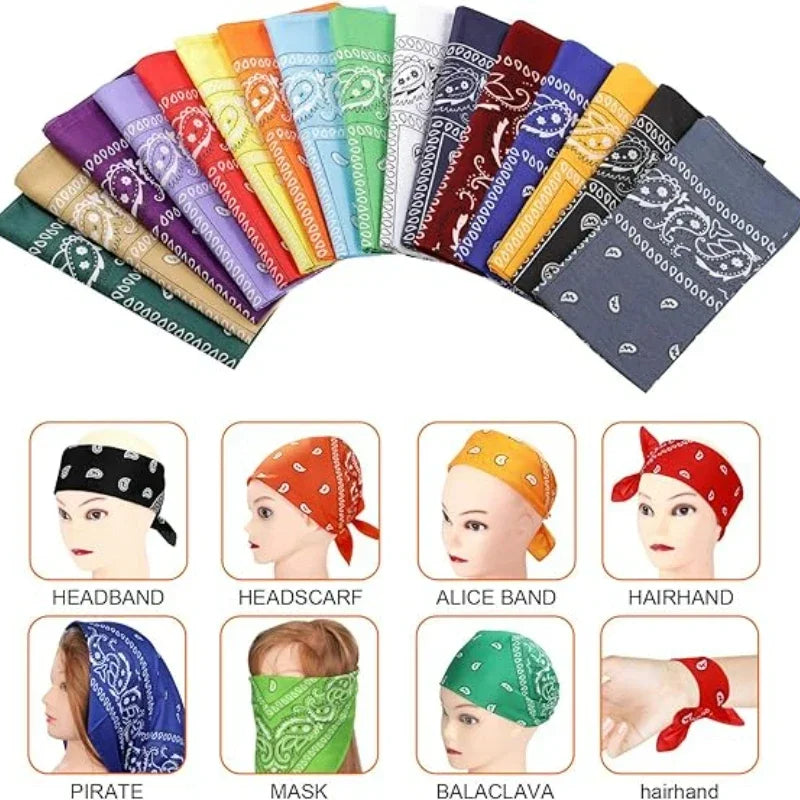 Set of 12 Pcs Paisley Print Bandana Set – Unisex Headbands, Face Masks, Wrist Wraps & Handkerchiefs ($1.65/count) Shopbizz Wholesale