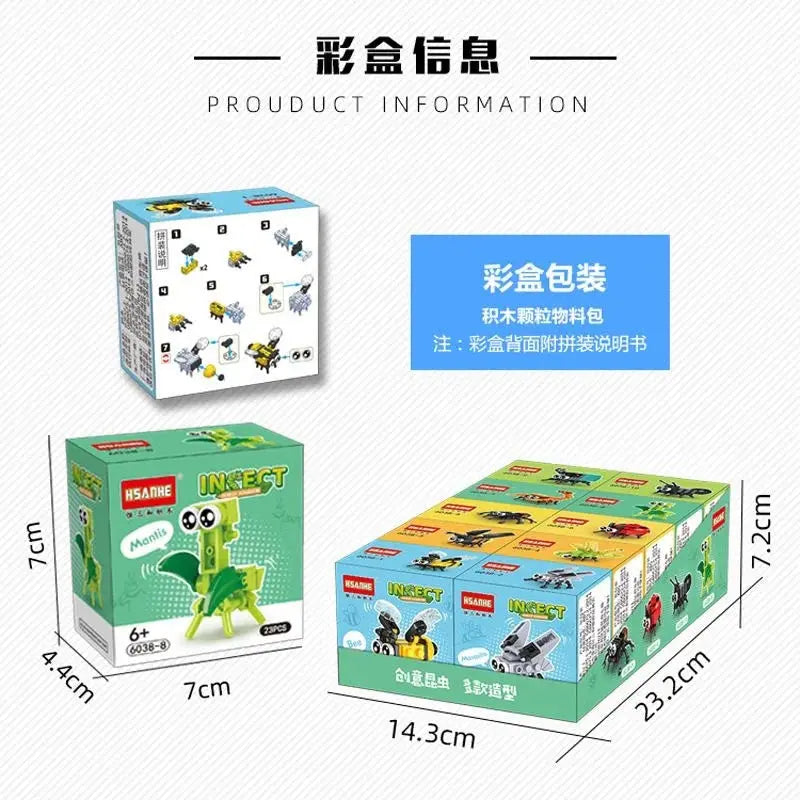 Creative Expert Mini Insects Animal Model Building Block Butterfly Bricks Model Educationa10 in 1 Kit Toy Birthday Gift for Kids Shopbizz Wholesale