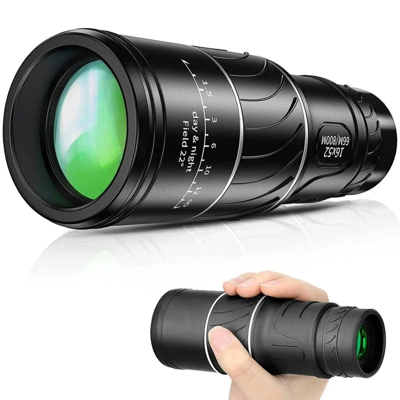 16x52 HD Monocular Telescope – Dual Focus, High-Power Zoom Scope for Hunting, Camping & Outdoor Adventures