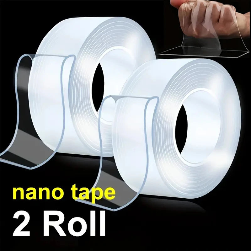 6 Pcs Set-Rolls wholesale Nano Tape Double Sided Tape Transparent Reusable Waterproof Adhesive Tapes Cleanable Kitchen Bathroom width 30mm length 3m thickness 1mm ($10.83/count)