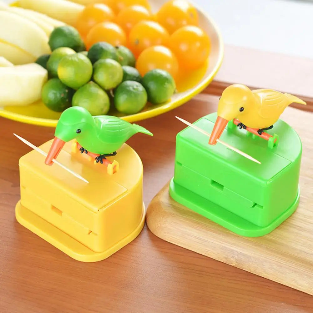 Set of 12 Bird Toothpick Dispensers | Automatic Press Woodpecker Holder for Home & Restaurants ($ 4.99/count)