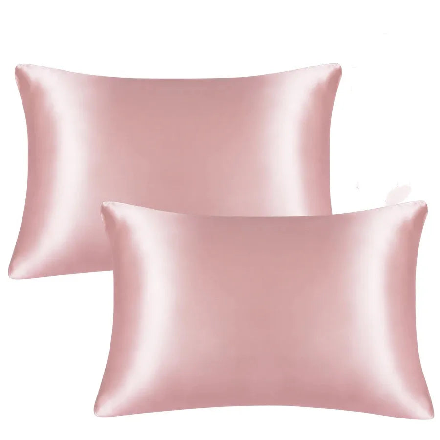 2 Pcs Set - silky stain pillowcase silky pillowcase natural silk pillowcase mulberry silk pillow case standard queen 50x 66CM ($ 7.49/count)