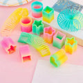 10Pcs Mini Plastic Rainbow Neon Magic Spring Toys for Kids Birthday Party Favors Baby Shower Christmas Party Gifts Pinata Filler Shopbizz Wholesale