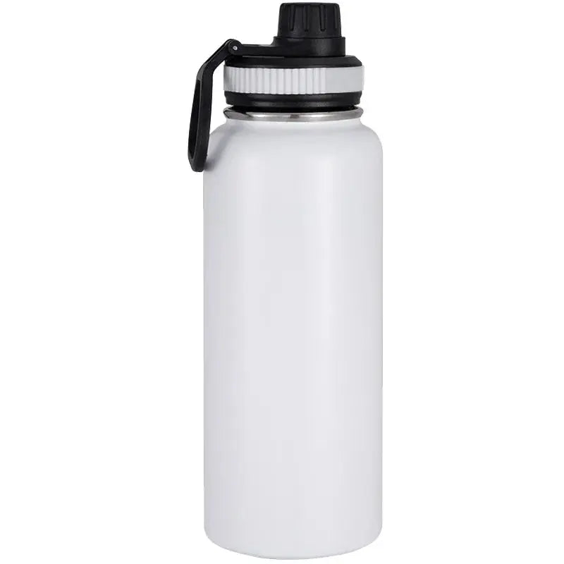 Large 1 Pcs Sports Stainless Steel Water Bottle – Double Wall Insulated Thermos Flask (Vacuum-Sealed) - Shopbizz Wholesale