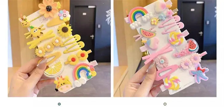 14PCS Girls Sweet Hair Clip Rainbow Fruit Lovely Hair Accessories Headwear Hairpins Cute Cartoon Hair Bands Headdress Barrettes Shopbizz Wholesale