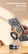 Folding Strong Magnet Magnetic Phone Holder 360° Rotation Desk Car Vacuum Suction Windshield Dashboard Mobile Holder 2025 Shopbizz Wholesale