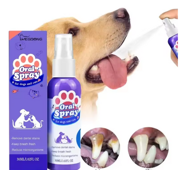 Set of 6 Pcs-Pet Tooth Cleaning Spray – Fresh Breath & Stain Removal for Dogs & Cats ($ 6.99/count)