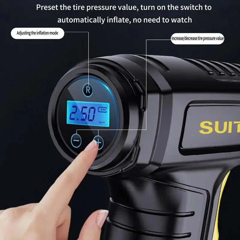 Portable Wireless Car Inflatable Pump 120W Electric Vehicle Tire Inflator Handheld Automobiles Air Compressor Car Accessories Shopbizz Wholesale