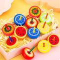 Kids Party Favors 10Pcs Wooden Fruit Spinner Baby Shower Birthday Souvenirs Christmas Kindergarten Boys Girls Gift Reward Pinata Shopbizz Wholesale