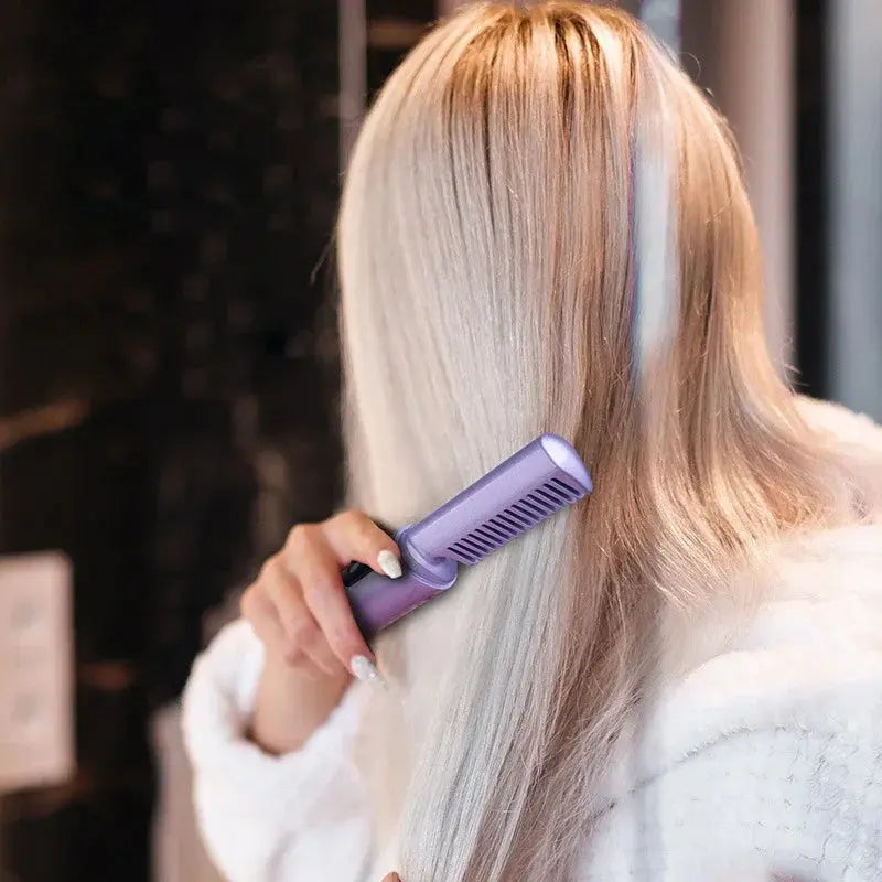 SET OF 3 PCS-Wireless Hair Hot Comb Portable Mini USB Rechargeable Hair Straightener Fast Heating Hair Straightening Styling Tool  ($ 14.99/count) Shopbizz Wholesale